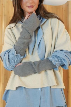 Claudia Fingerless Arm Warmer Gloves Shadow